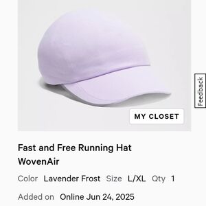 NWOT Lululemon Lavender Frost Hat
